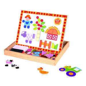 Tooky Toy Magnetická tabulka a puzzle Farma