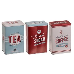 Plechové dózy na čaj, cukor a kávu Nostalgia (3 kusy)