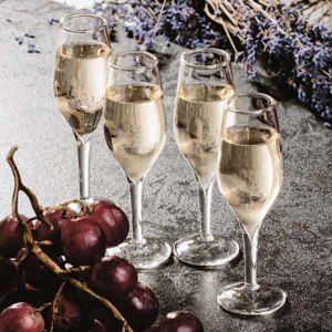 Poldecáky v tvare pohárov na šampanské (4 kusy)