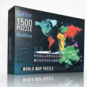 Puzzle mapa sveta 1500 dielikov