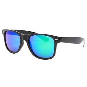 Slnečné okuliare Wayfarer - čierne zrkadlové zelené