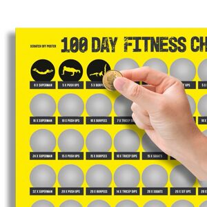 Stierací plagát 100-dňovej fitness výzvy