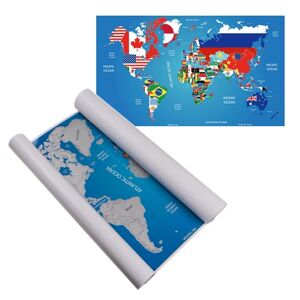 Stieracia mapa sveta s vlajkami štátov